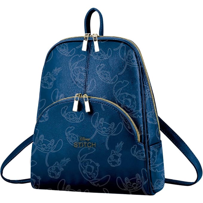 Disney Stitch Pattern Faux Leather Casual Fashion Backpack