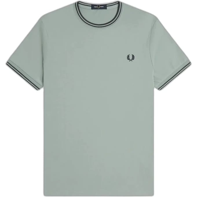 T-shirt met dubbel contrasterend biesje Fred Perry