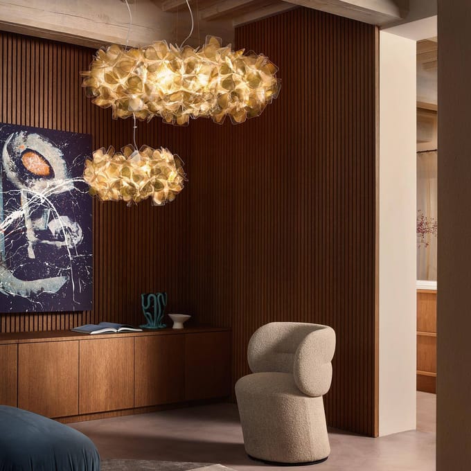 SLAMP Clizia Mama Non Mama Hanglamp Groot Goud/ Doorzichtig Draad