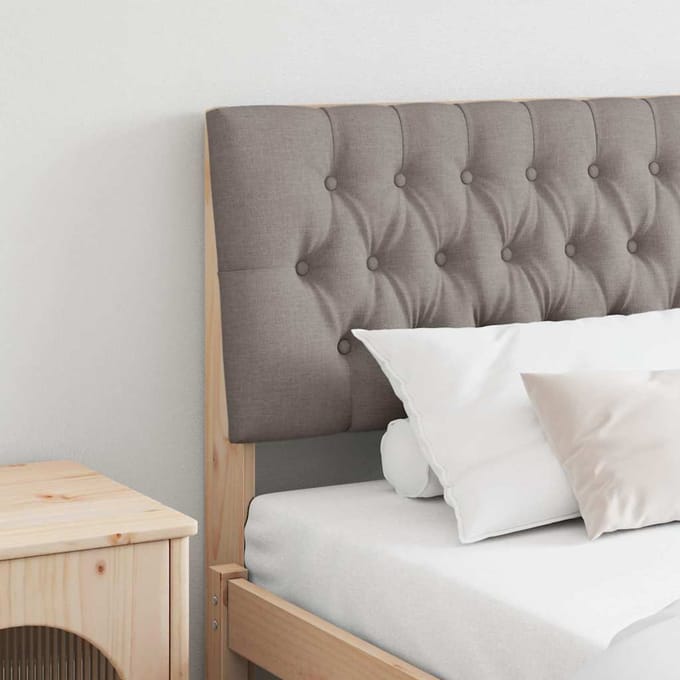 vidaXL - Gestoffeerd - hoofdbord - Taupe - 200 - cm - Massief - grenenhout