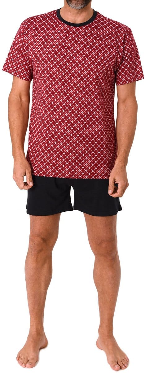 Normann herenpyjama shorty met korte mouwen in elegante look