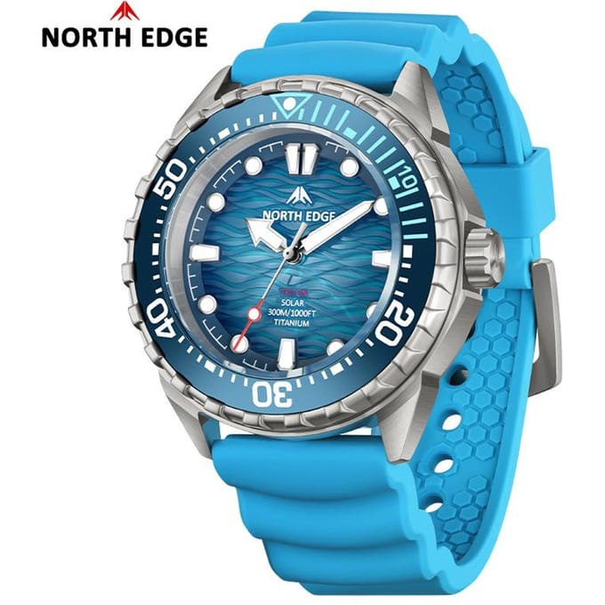 North Edge Nieuw+ Triton-Ti Titanium Zonnekracht Duikhorloge Luxe gray