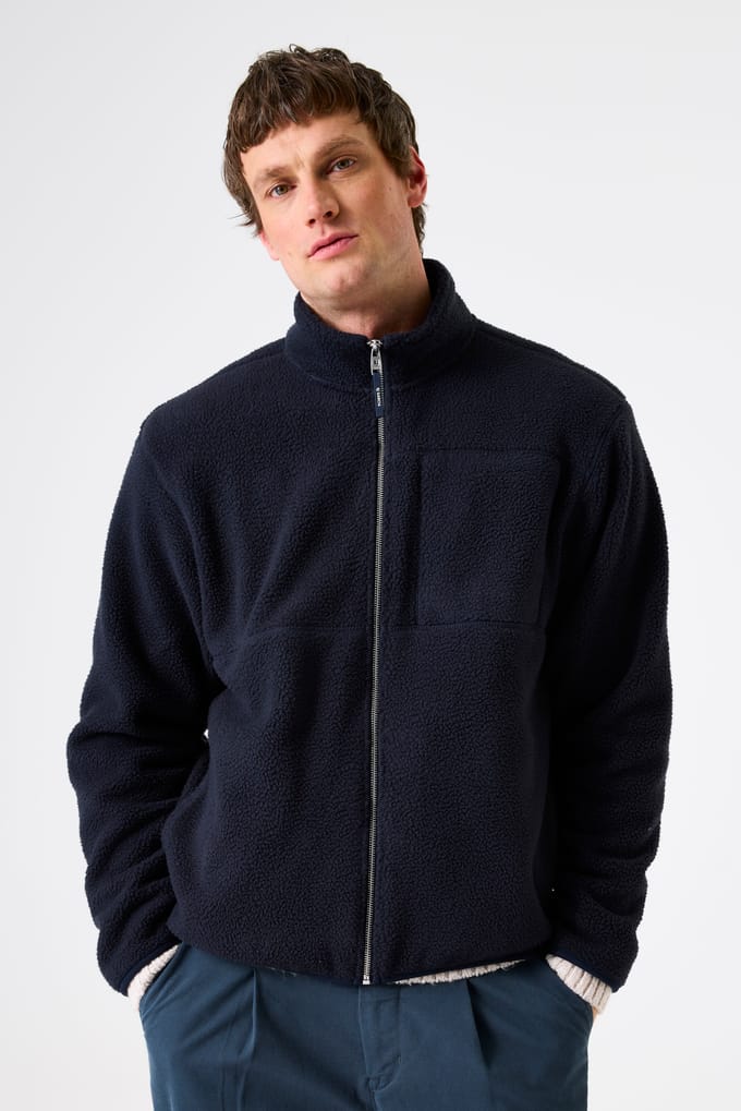 GARCIA Heren Effen Vest Blauw Lange mouw