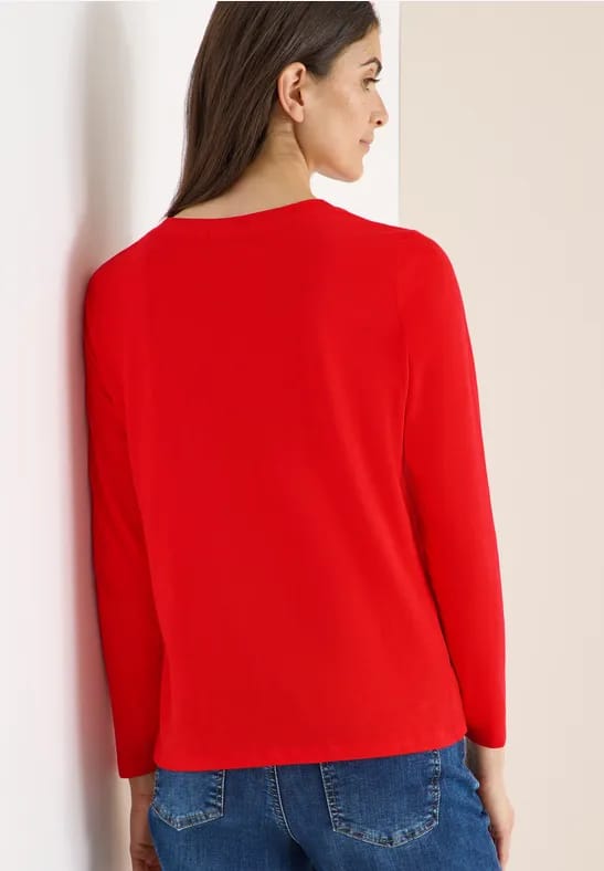 Basic shirt met ronde hals