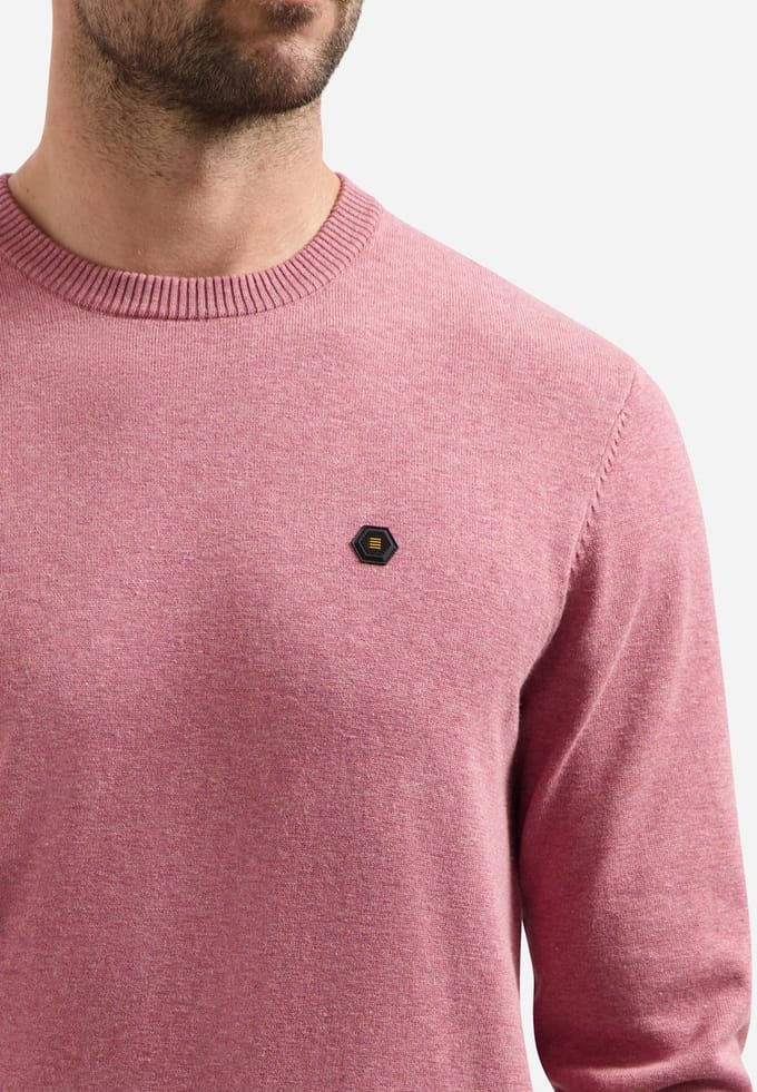 No Excess Pullover crewneck 2 coloured melang old pink