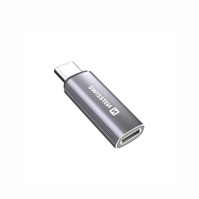 Swissten USB-C naar Lightning OTG Adapter – Data & Audio – Aluminium – Zilver – 73501219