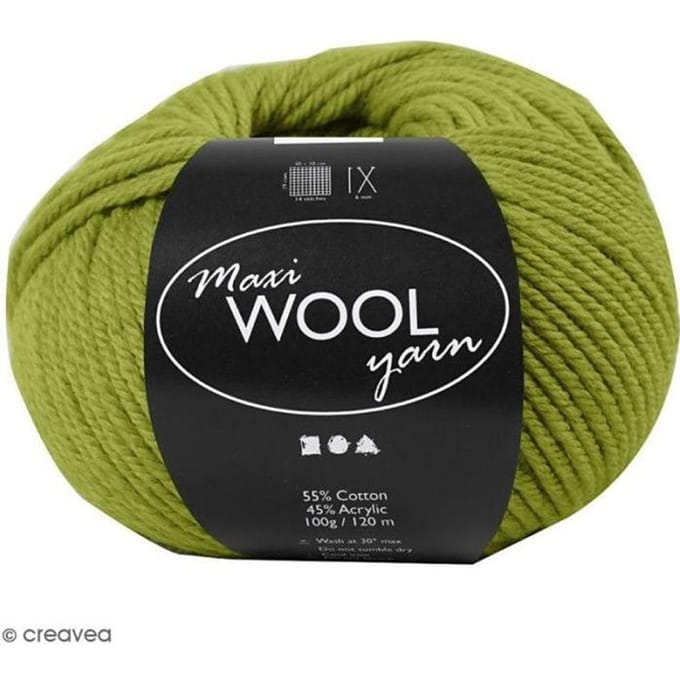 Creativ Company Wol Garen Lengte 125 m olive Groen 100 g/ 1 Bal