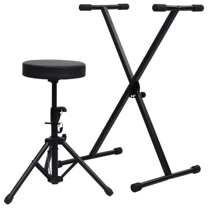 vidaXL - Keyboardstandaard - en - -kruk - zwart