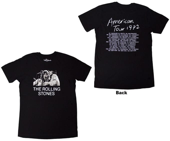 The Rolling Stones - Tour '72 Heren T-shirt - S - Zwart