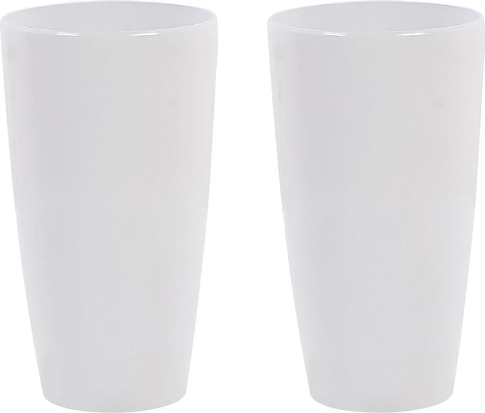 TSERIA - Bloempot set van 2 - Wit - 32 cm - Stenenmix