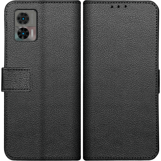 Just in Case Edge 30 Neo Leren Portemonnee Hoesje Zwart