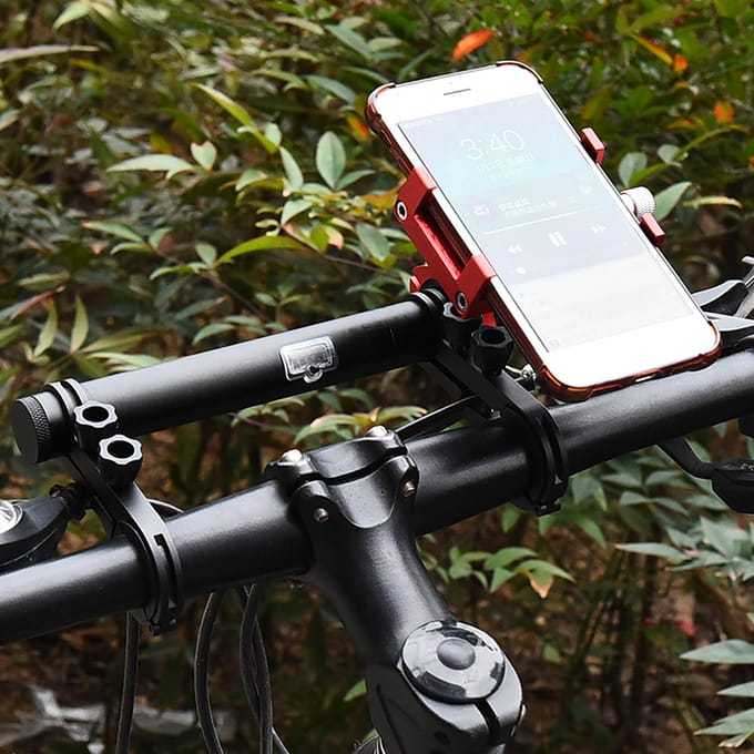 Fietsstuur Verlengde Beugel USB Oplaad Power Bank Fiets Koplamp Montage Stuurhouder zwart