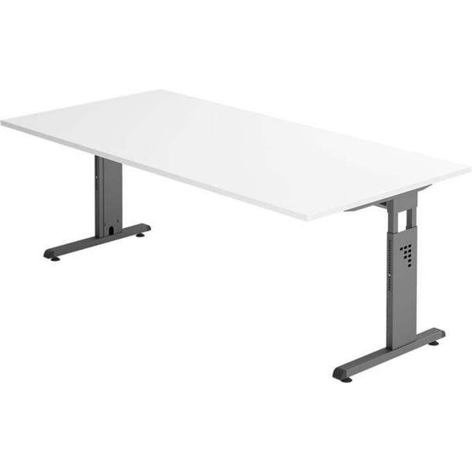 MEGA 2E G | Bureau - 200 x 100 Tafelhoogte I In hoogte verstelbaar Wit/Grafiet