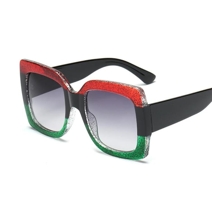 Groot Frame Vierkante Zonnebril Vrouw Designer Transparante Glazen Zonnebril Vrouwelijk Drie Kleuren Groot Frame Feest Oogglazen Oculos gray