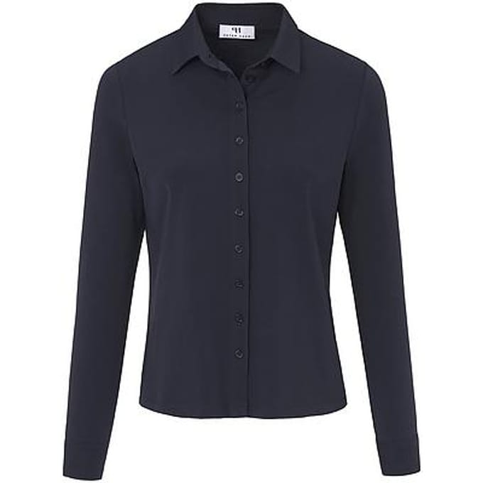 Jerseyblouse Van Peter Hahn blauw