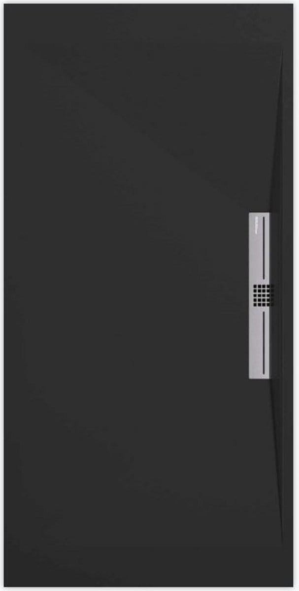 Sanifun douchebak Stone Side Black Smooth 900 x 800 S