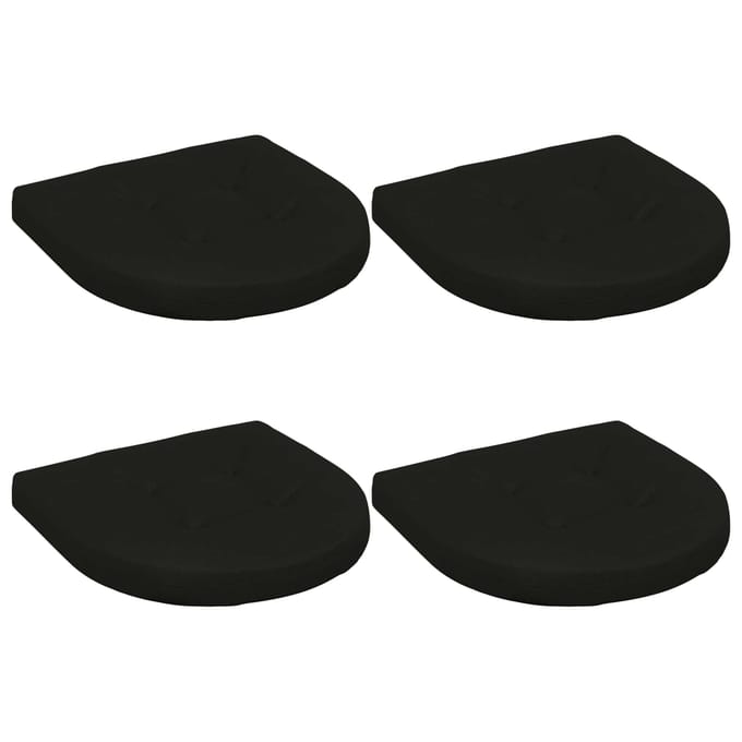 vidaXL - 4-Piece - Zitkussens - 4 - st - 100% - Polyester - Zwart - 40 - x - 40 - x - 5 - cm