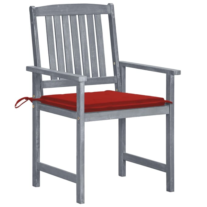 vidaXL - Tuinstoelen - 6 - st - met - kussens - massief - acaciahout - grijs