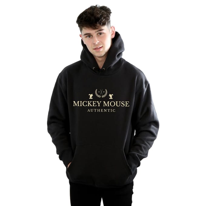Disney Heren Mickey Mouse Authentic Hoodie (Zwart)