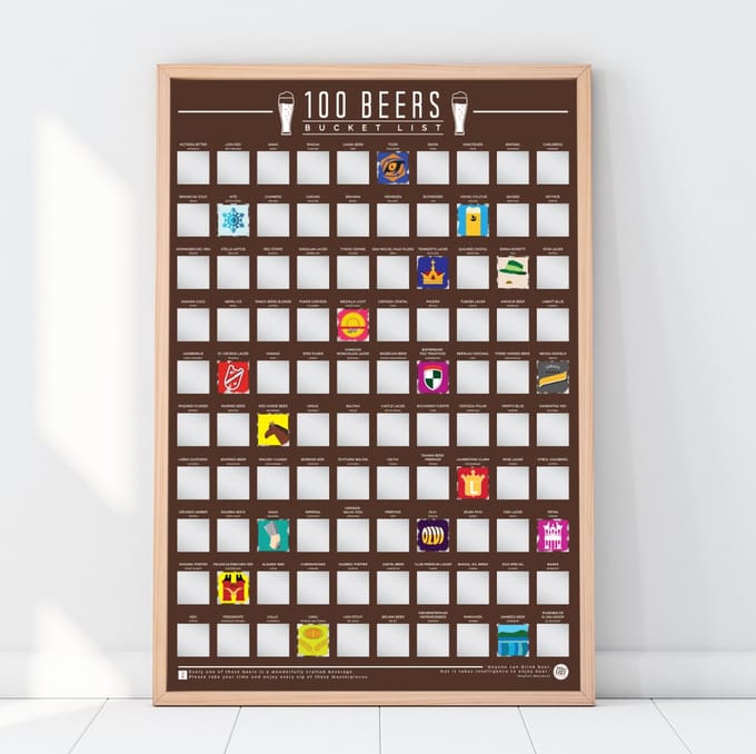 Gift Republic Bucketlist Scratch Poster - 100 Bieren