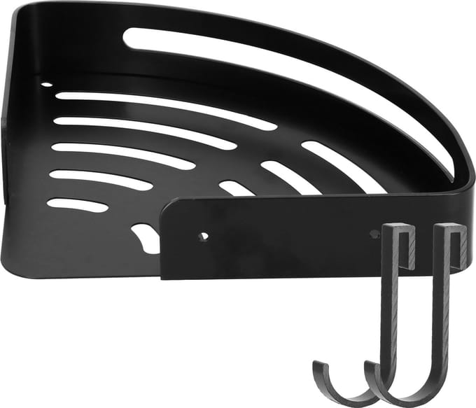 Springos Doucherekje - Doucheplank - Aluminium - 30.5 cm - Zwart