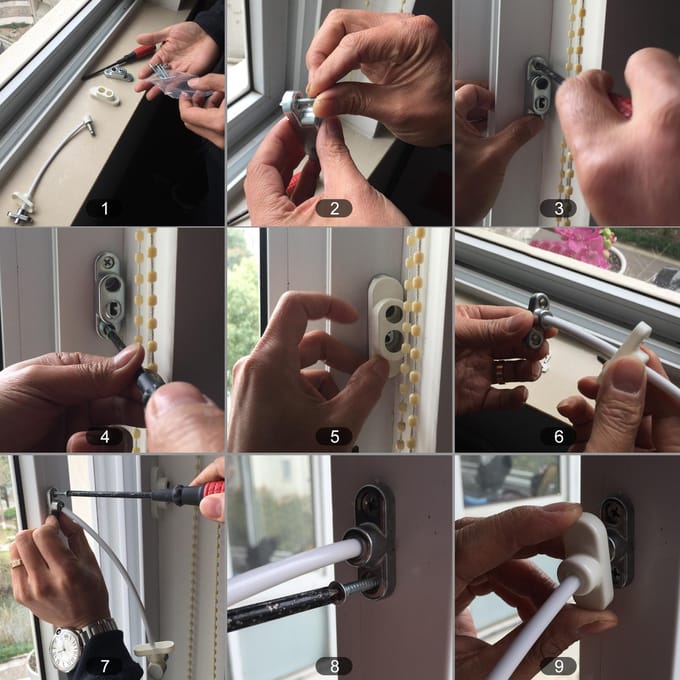 Zinklegering Raam Deur Openingsbegrenzer Kabel Baby Kind Veiligheidsslot Vanghaak Draad Wit wit