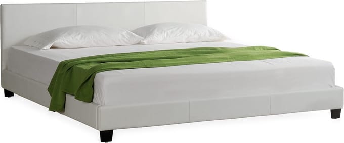Houten bed Aron kunstleer 180x200 cm wit