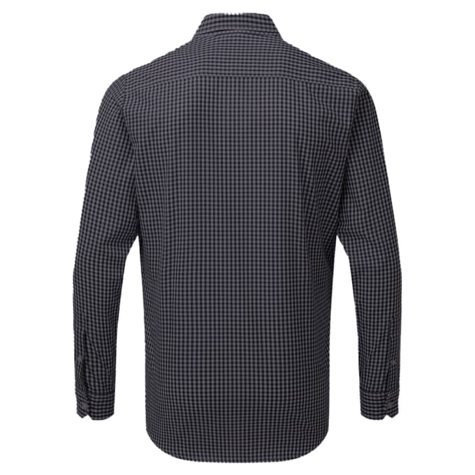 Premier Heren Maxton Check Shirt met lange mouwen (Staal/Zwart)