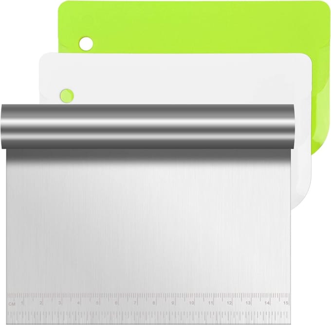 Core® Deegsteker - Deegschraper - Deegsnijder- ‎Groen/Wit/Roze - 20cm x 15cm x 1cm