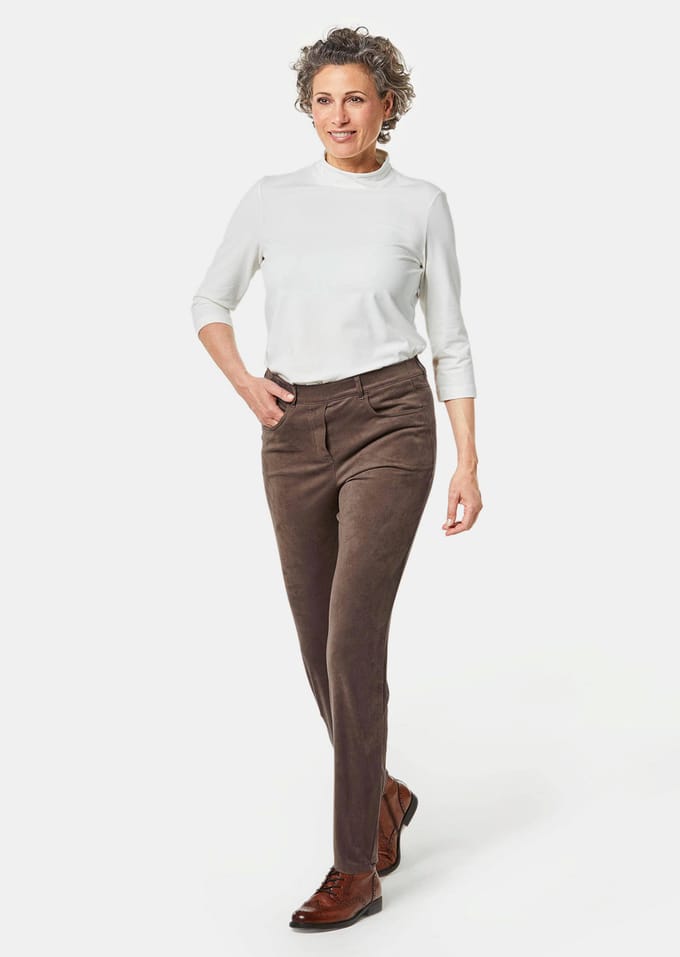 Goldner Broek in suède-look Bi-elastische broek in superzachte suède-look