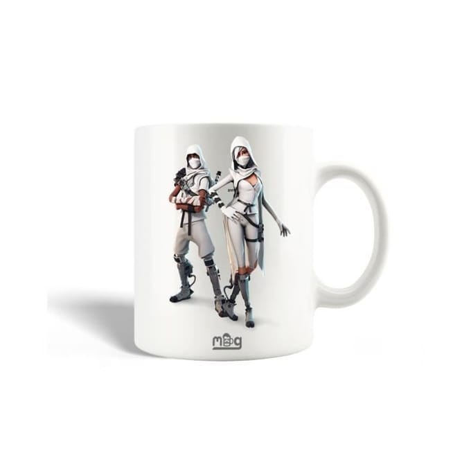Mug en Céramique - Fortnite - White Ninja - 30cl - Compatible Lave-Vaisselle - Blanc