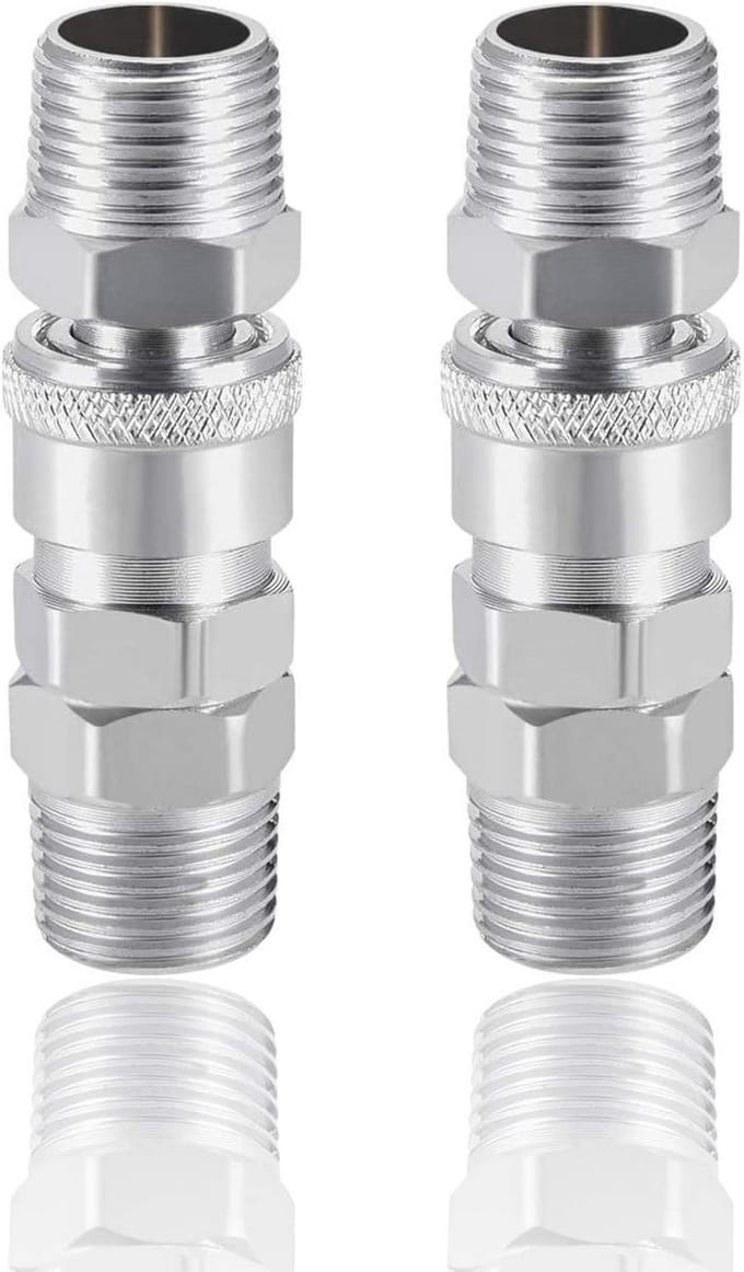 Hogedrukreiniger Snelkoppeling Set G1/2 - 2 Stuks Zilver