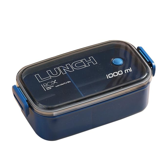 Lunchbox Vierkant Verdeeld Magnetron Oven Bento Box 1000ml Grote Capaciteit Lekvrije Voedselcontainer, Voor School, Kantine 1000ml black