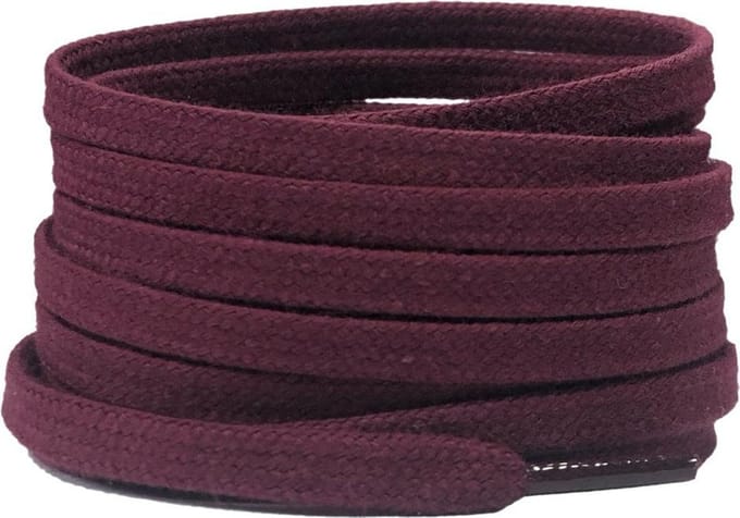 Platte katoenen veters 6mm Bordeaux 120cm - sneakers