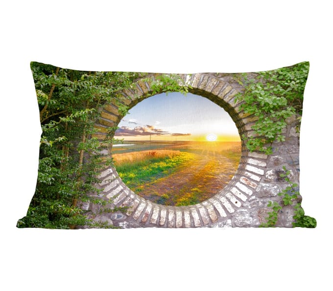 Sierkussens - Kussentjes Woonkamer - 60x40 cm - Platteland - Doorkijk - Zon