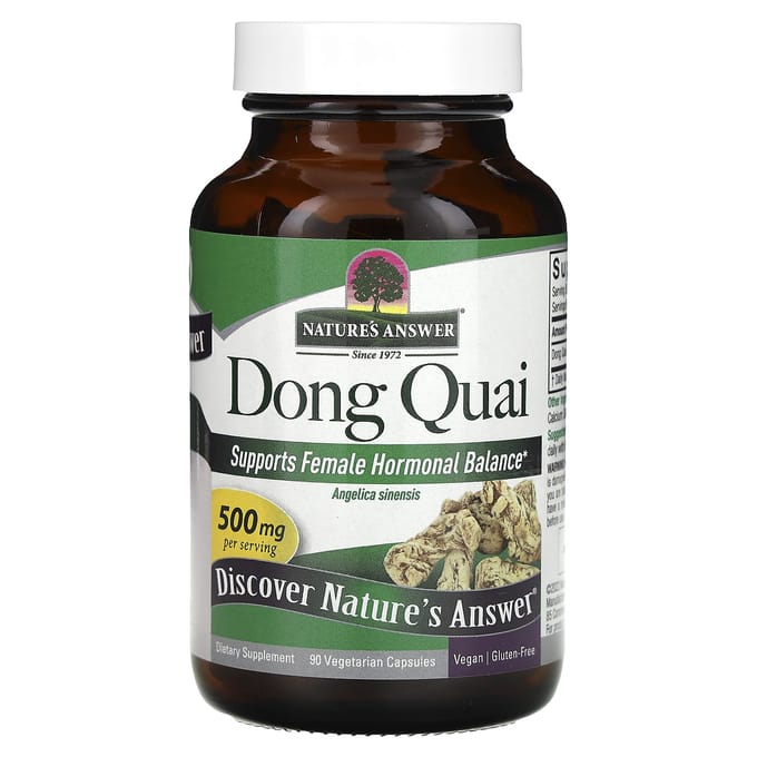 Nature'S Answer, Angelica, 500mg, 90 Plantaardige Capsules