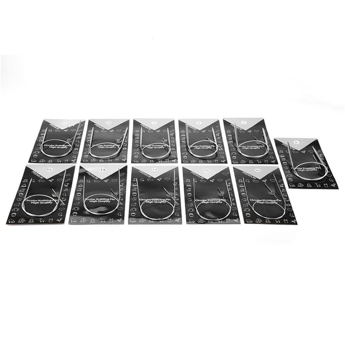 11 pcs 43 65 80cm Aiguilles à Tricoter Circulaires Multi-tailles Artisanat Pull Tricot Aiguilles Set 43cm