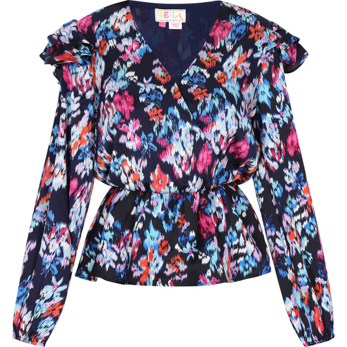 IZIA Blouse Dames Blauw Veelkleurig
