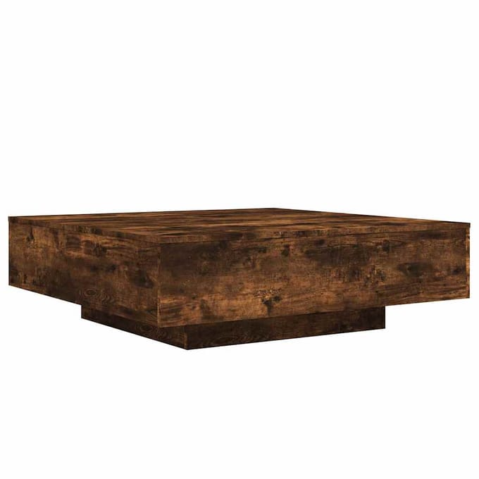 vidaXL - Salontafel - met - LED-verlichting - 100x100x31 - cm - gerookt - eikenkleur