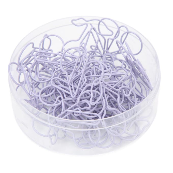 50 Pièces Trombone Forme Cerise Violet Mignon Antidérapant pour Marque-page Bureau Document Fichier gray