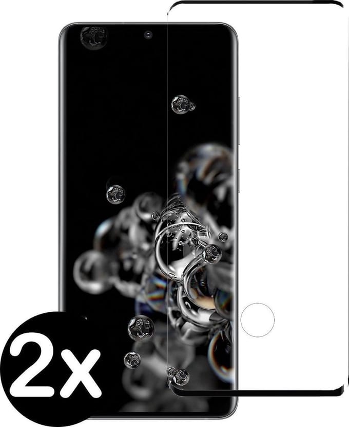 Screenprotector - 2 Stuks - Geschikt voor Samsung Galaxy S20 Ultra - Extra Sterk - Beschermglas - Gehard Glas - Tempered Glass - Screen Protector