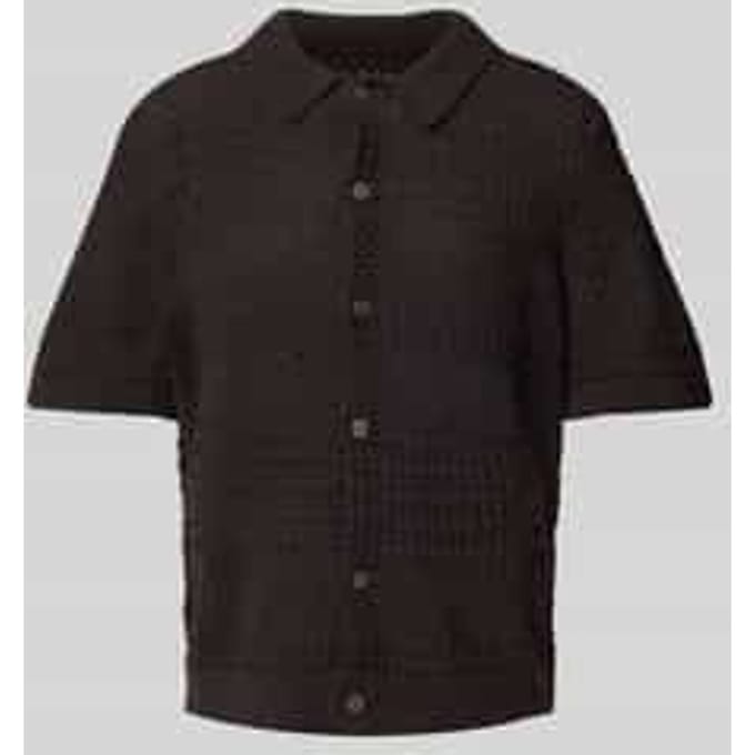 Regular fit gebreid shirt met knoopsluiting