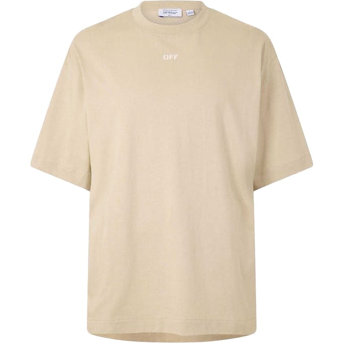 Off White Heren Arrow Skate Belettering Crew Hals T-shirt (Bruin/Wit)