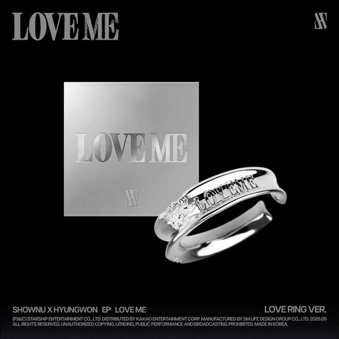 SHOWNU X HYUNGWON (MONSTA X) – EP LOVE ME (BAGUE AMOUR Rév.) 1pcs white