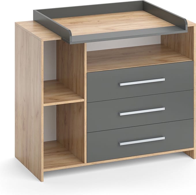 Vicco Oskar Commode – 113 x 100 cm Antraciet/Sonoma