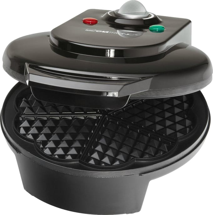 Clatronic WA 3491 - Wafelmaker - Wafelijzer - Hartvormig - Zwart