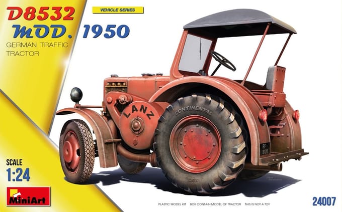 MiniArt Modelbouwpakket Landbouwvoertuigen - 24007 German Traffic Tractor D8532 Mod.1950 Plastic - 1:24 - Modelbouw