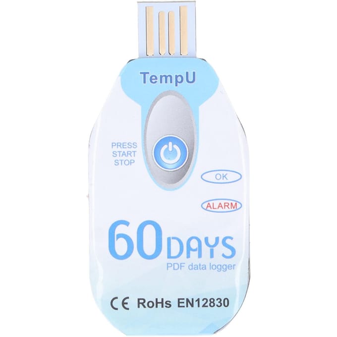 Enregistreur de Température Alimentaire Enregistreur de Données de Température Portable Rapport PDF Alimenté par USB white