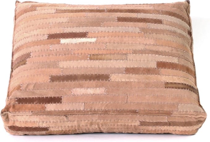 Kussen rechthoekig Suède Leer Bruin 60x45x12cm