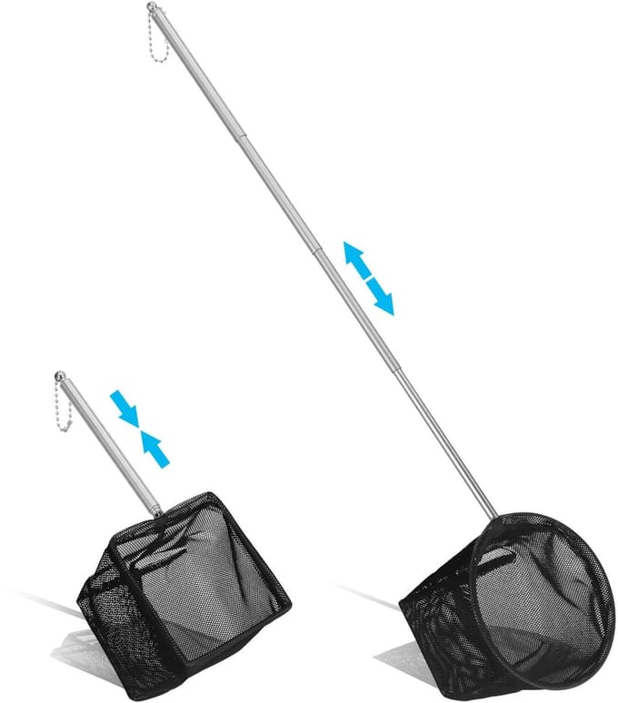 Dailygoods- Aquarium Visnet 2-in-1 Set - Roestvrij Staal